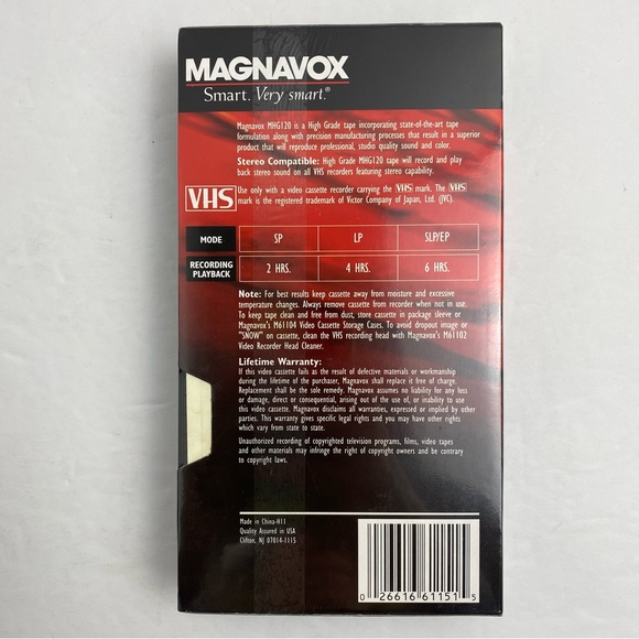 Lot Of 8 Magnavox Extra High Grade 6HR Video Cassette T120 VHS Tapes Sealed NIP - Picture 4 of 4